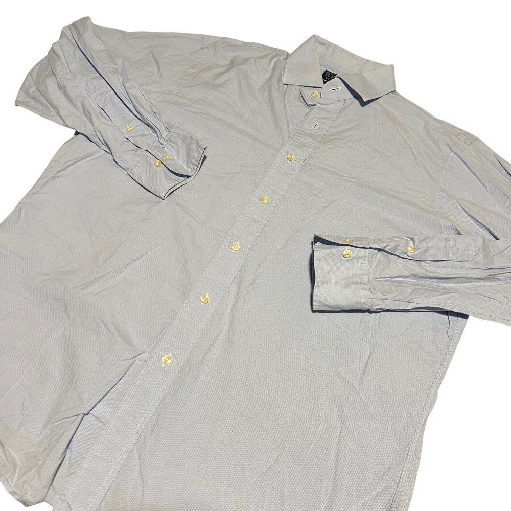 Polo Ralph Lauren Dress Shirt Mens 16 32/33 Blue Regent Micro Check Rip on back